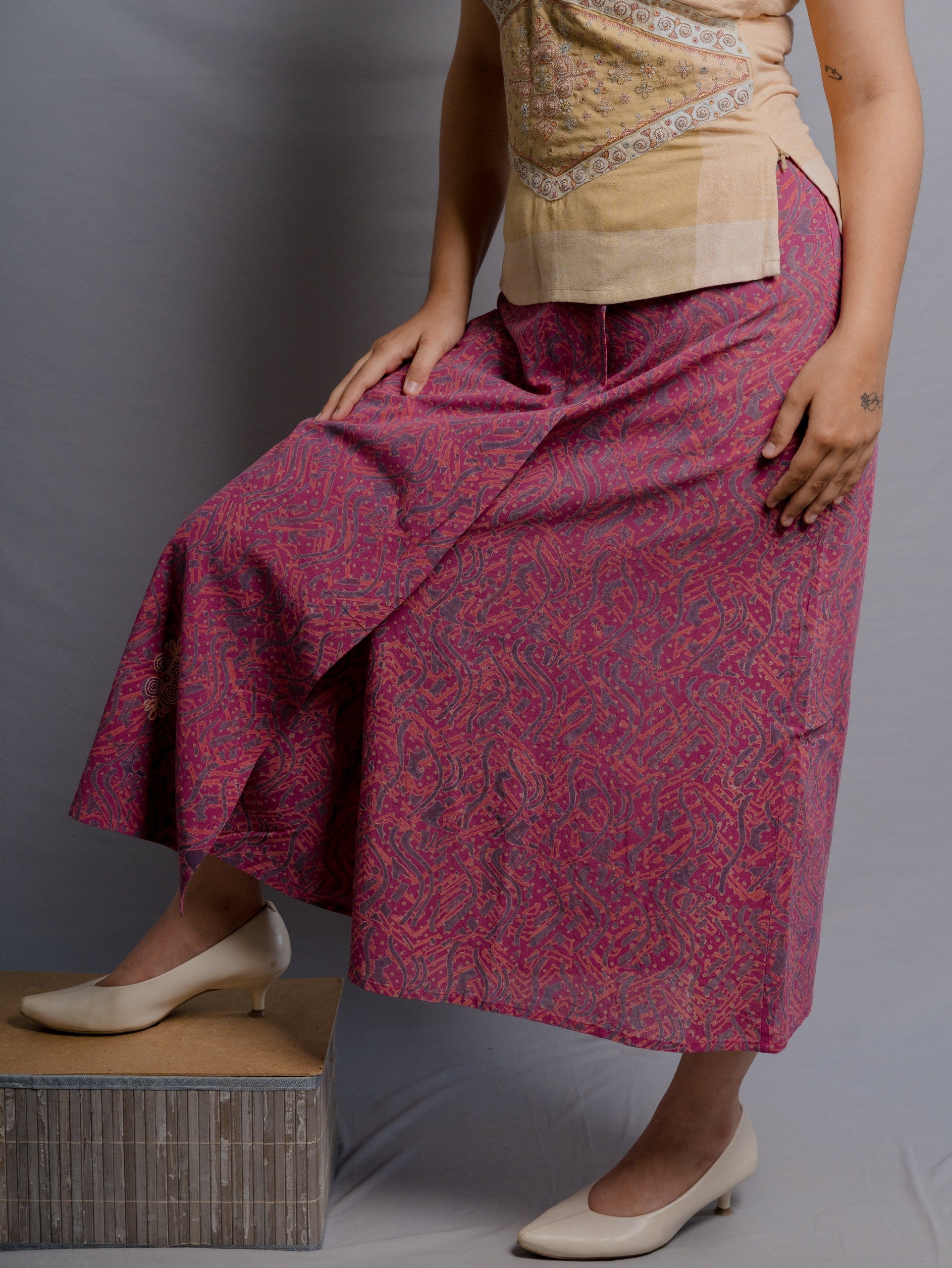 discharge print Skirt Pants