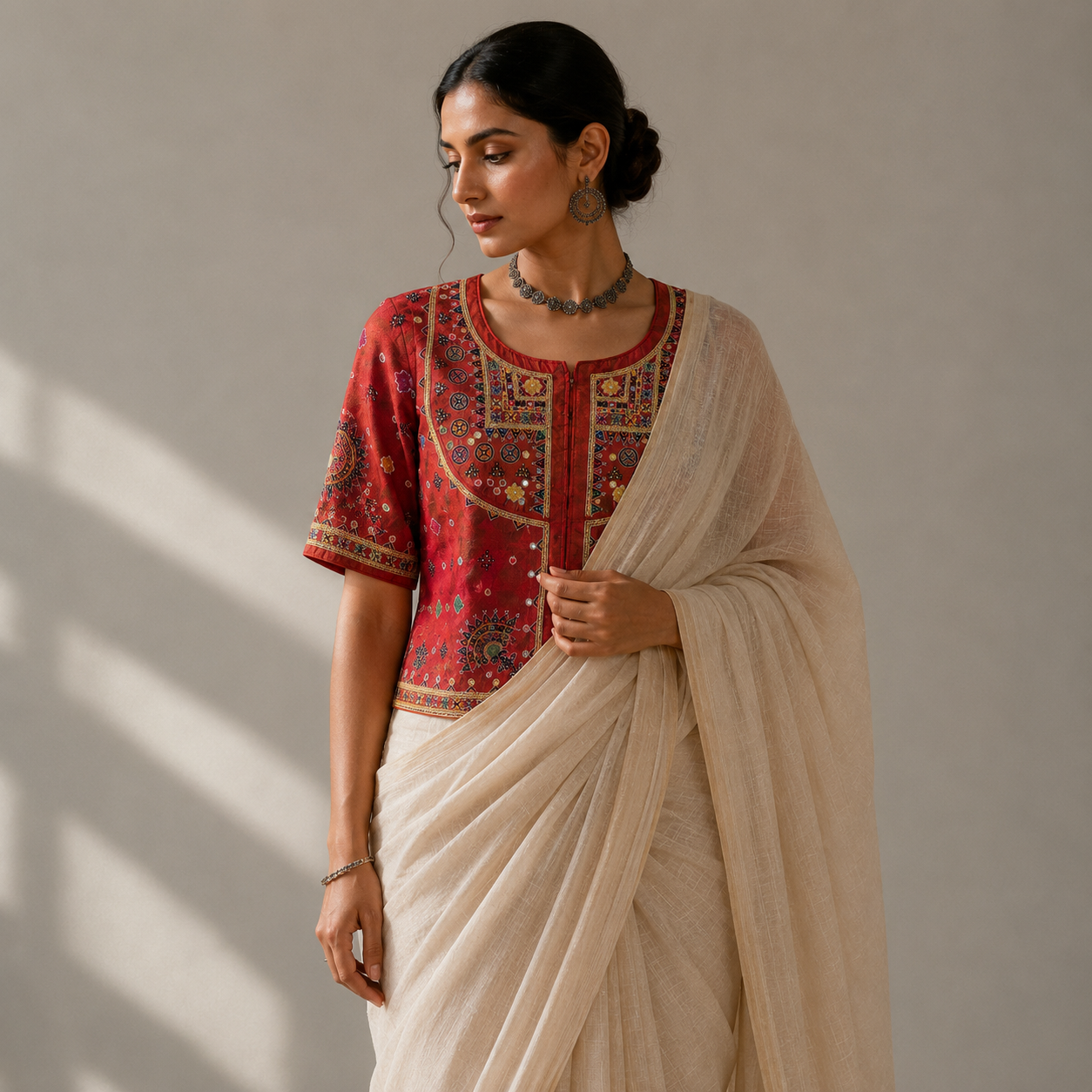 Red Mutwa Hand Embroidered Kanchli