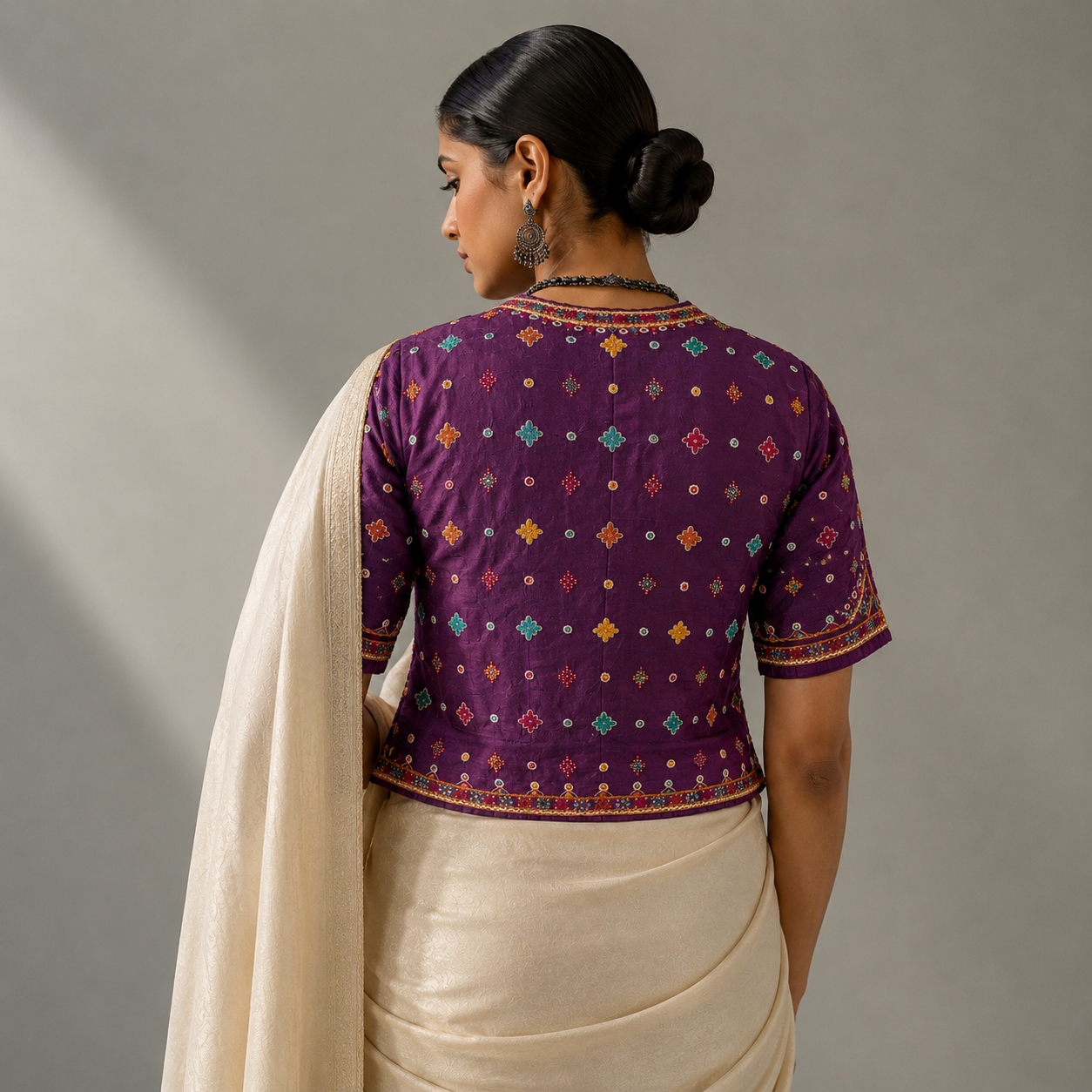 Purple Hand Embroidered Kanchli