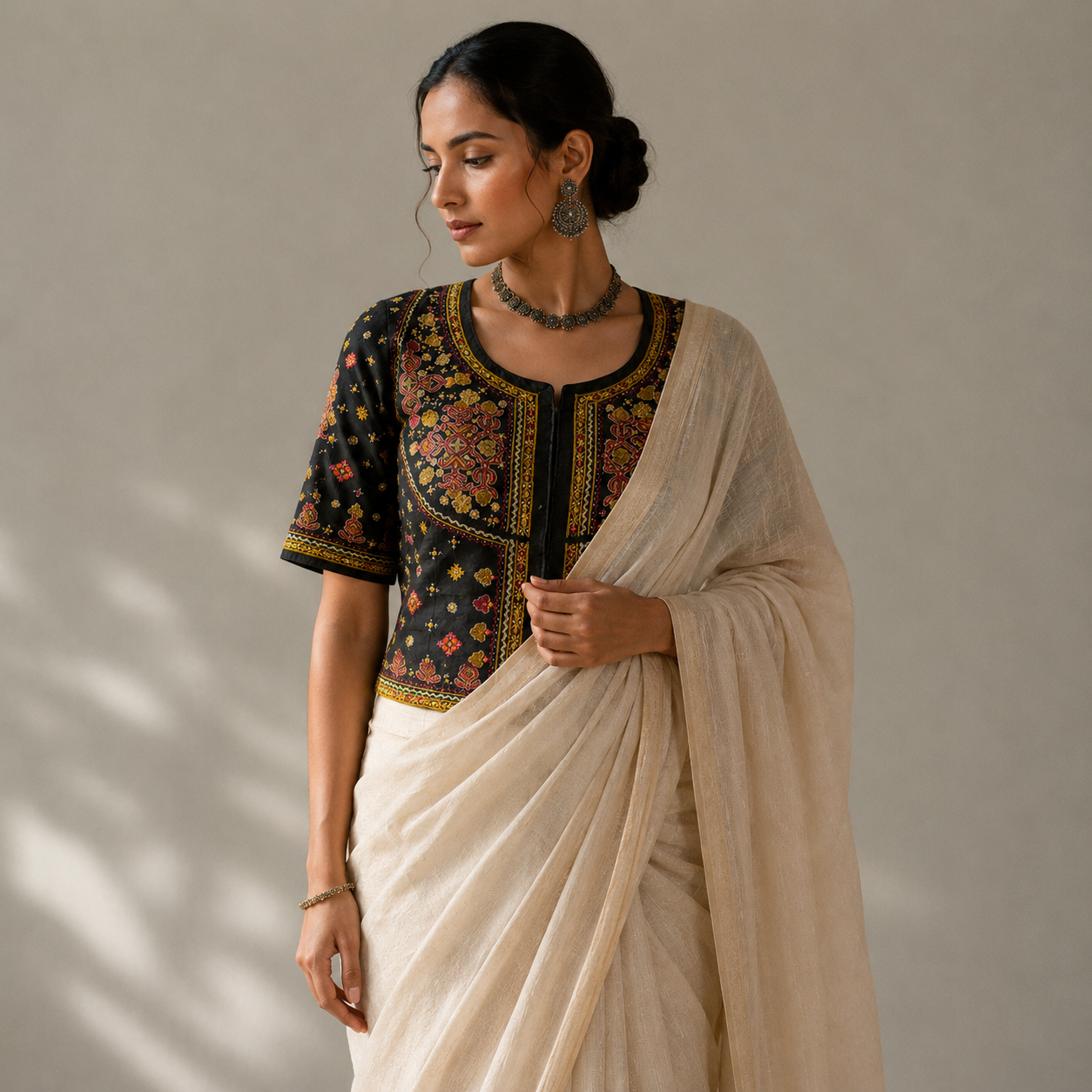 Black Mutwa Hand Embroidered Kanchli