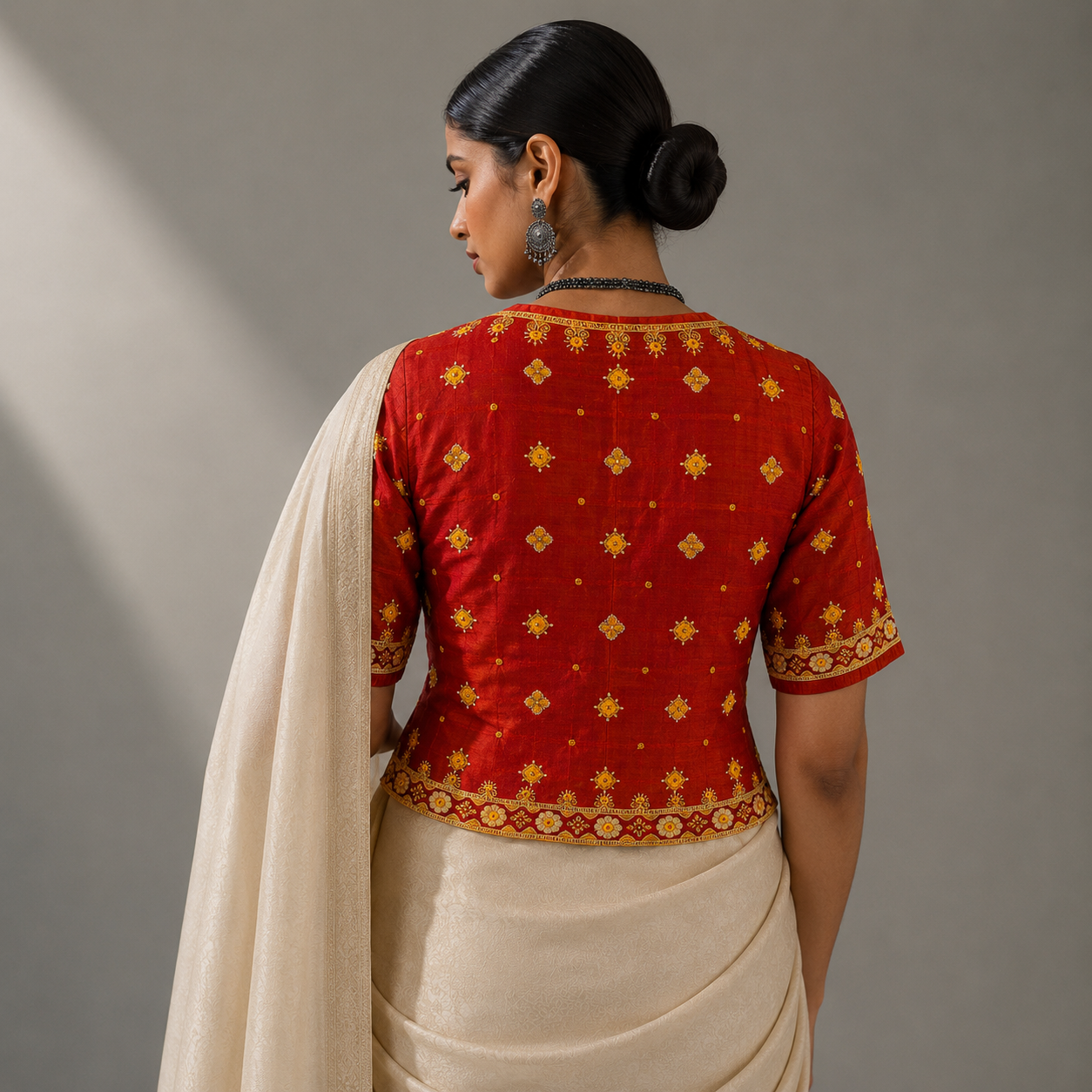 Red Hand Ahir Embroidered Kanchli