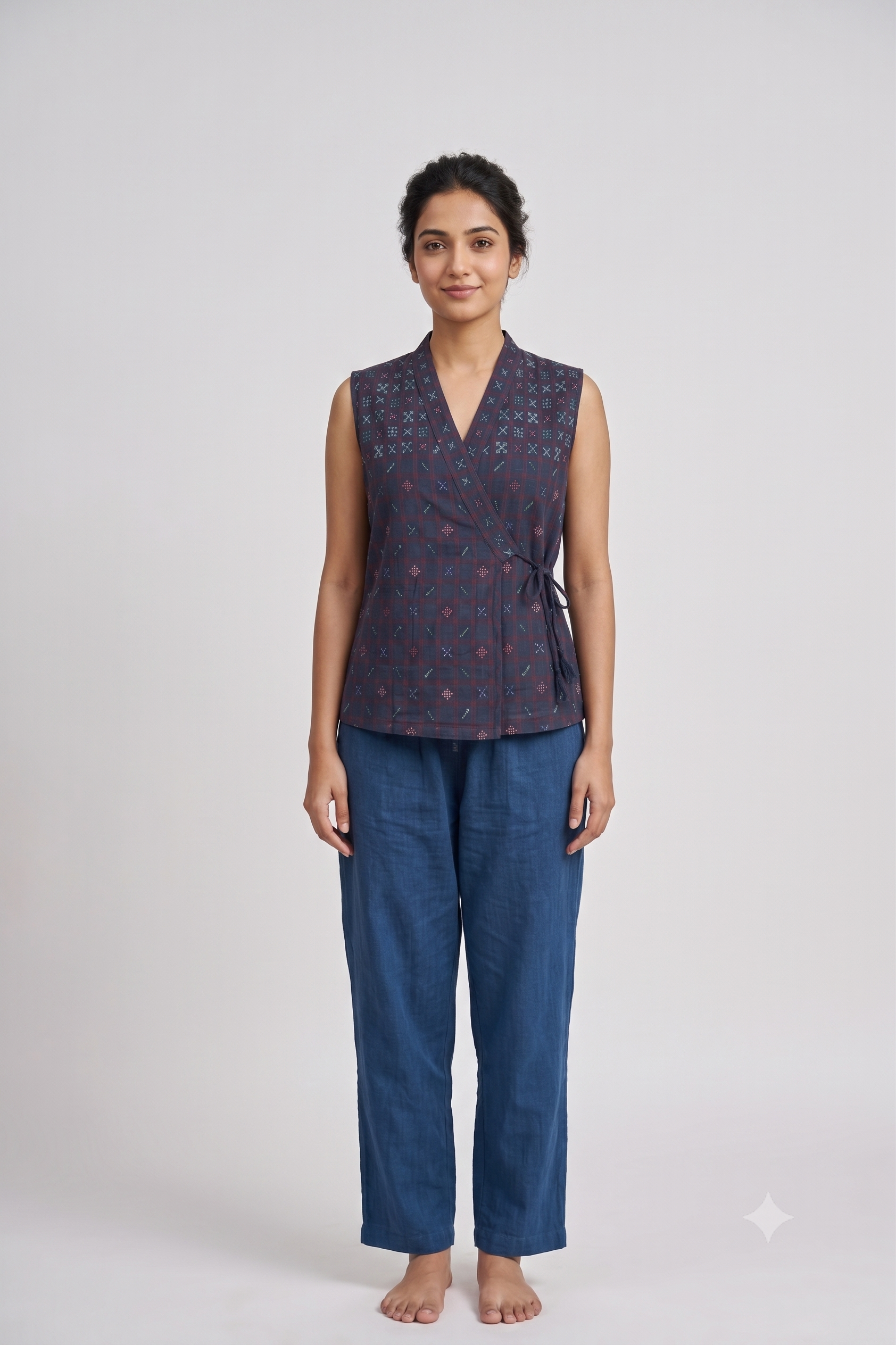 Nevy Blue Angarkhi Top