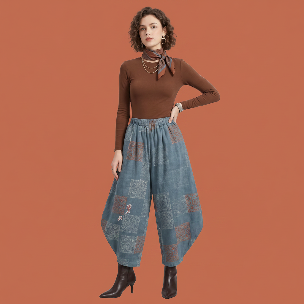 Hand Block Printed Cotton Harem Pant