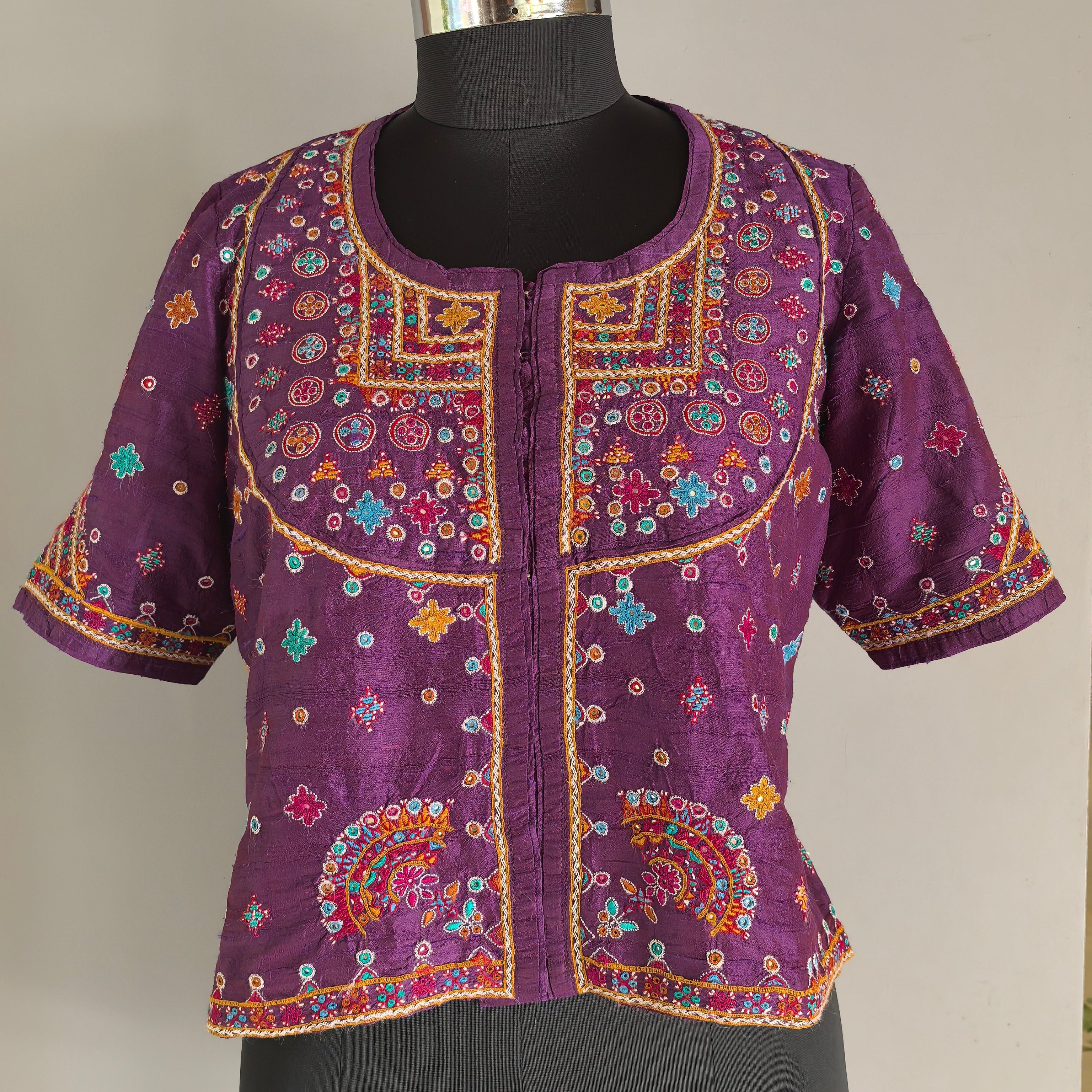 Purple Hand Embroidered Kanchli