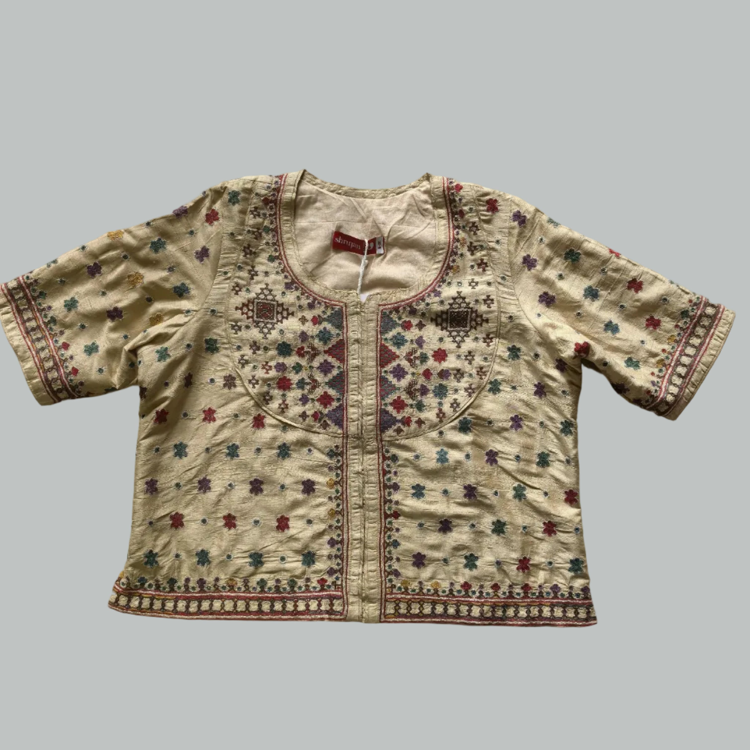 Cream Mutwa Hand Embroidered Kanchli