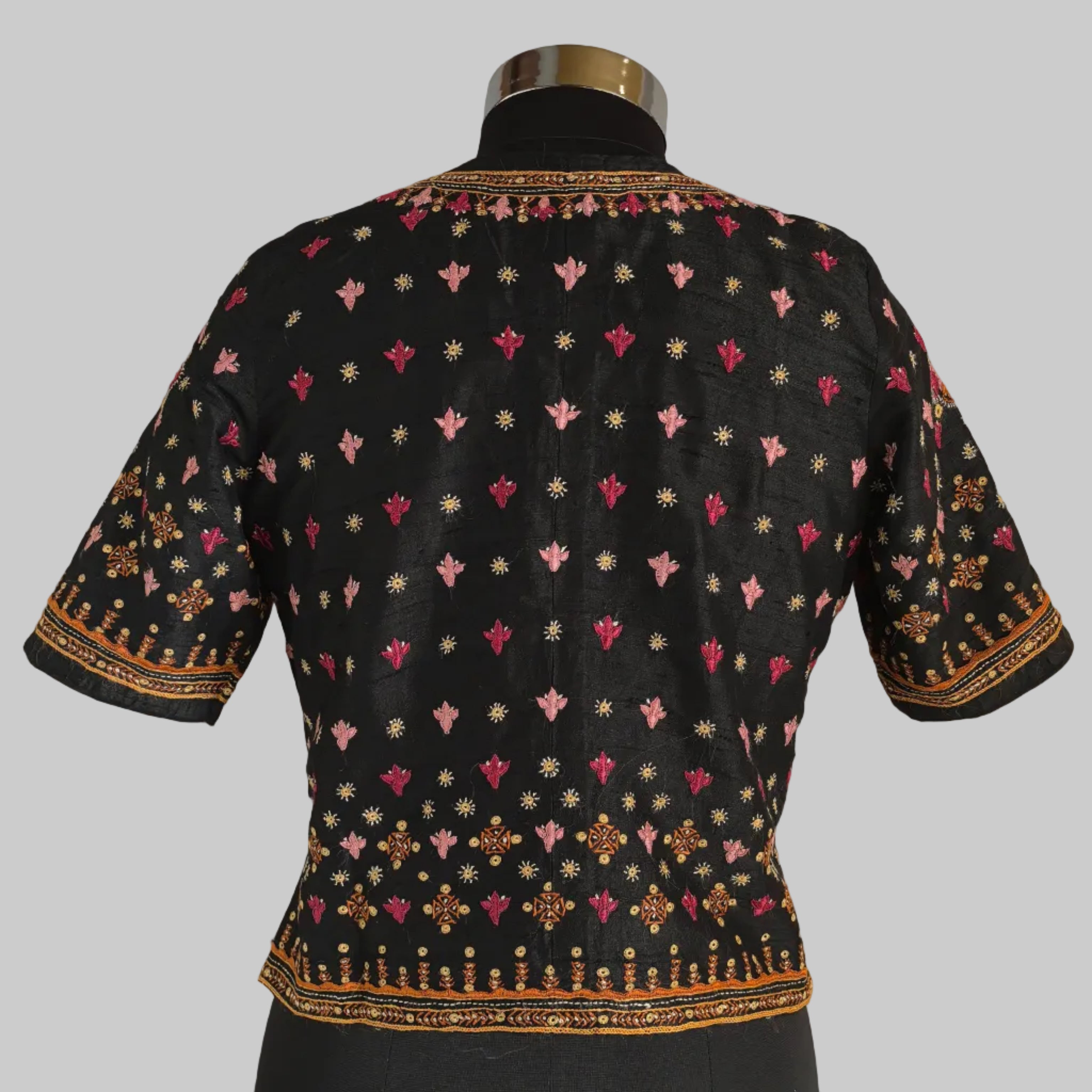 Black Pakko Hand Embroidered Kanchli