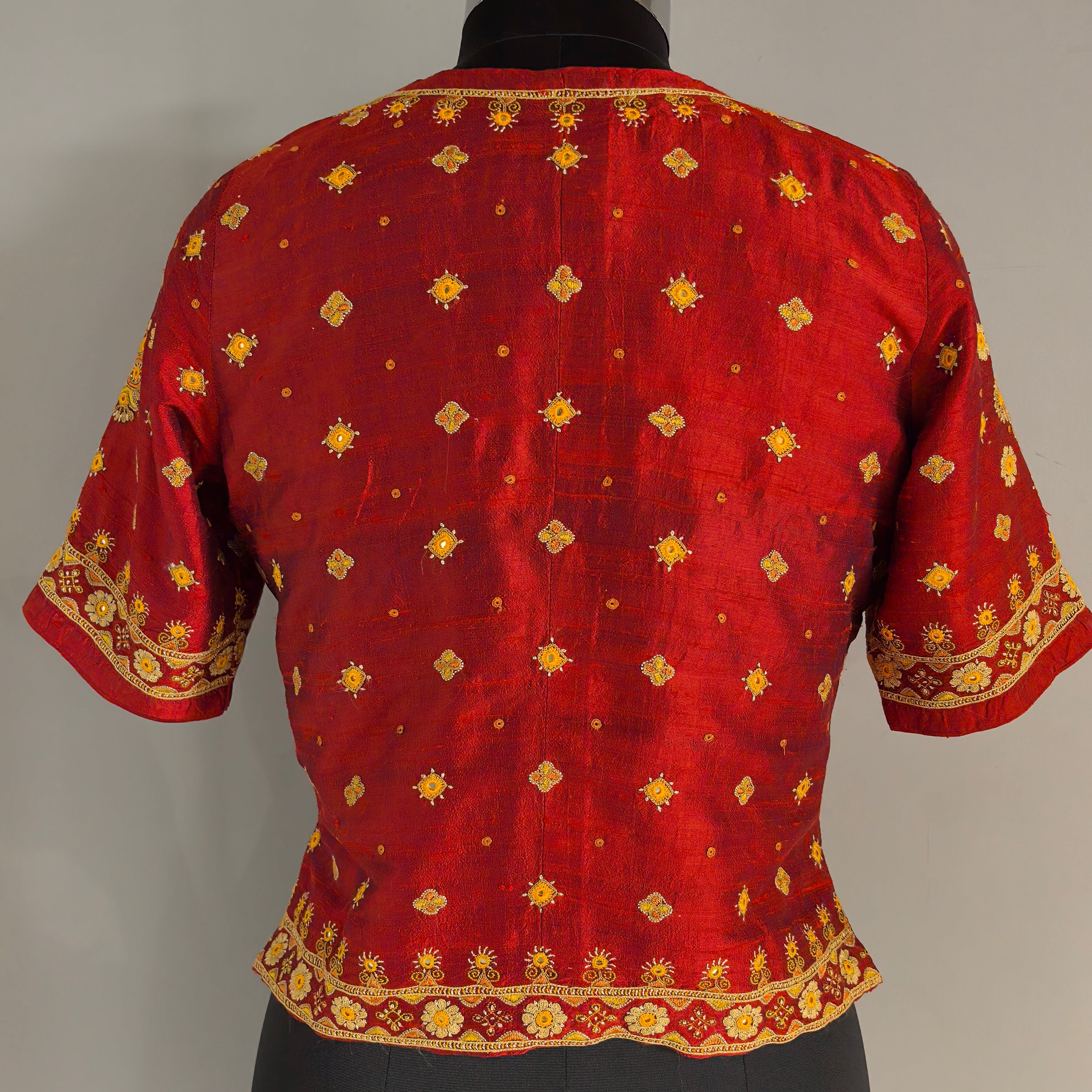 Red Hand Ahir Embroidered Kanchli