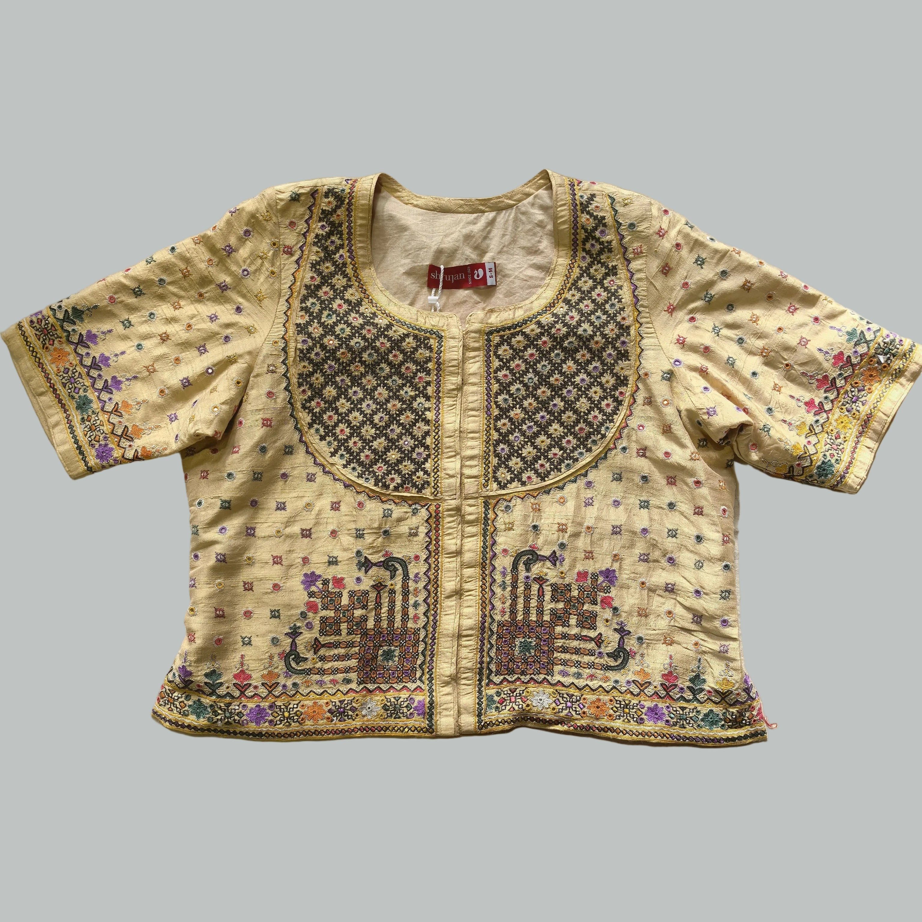 Beige Mutwa Hand Embroidered Kanchli