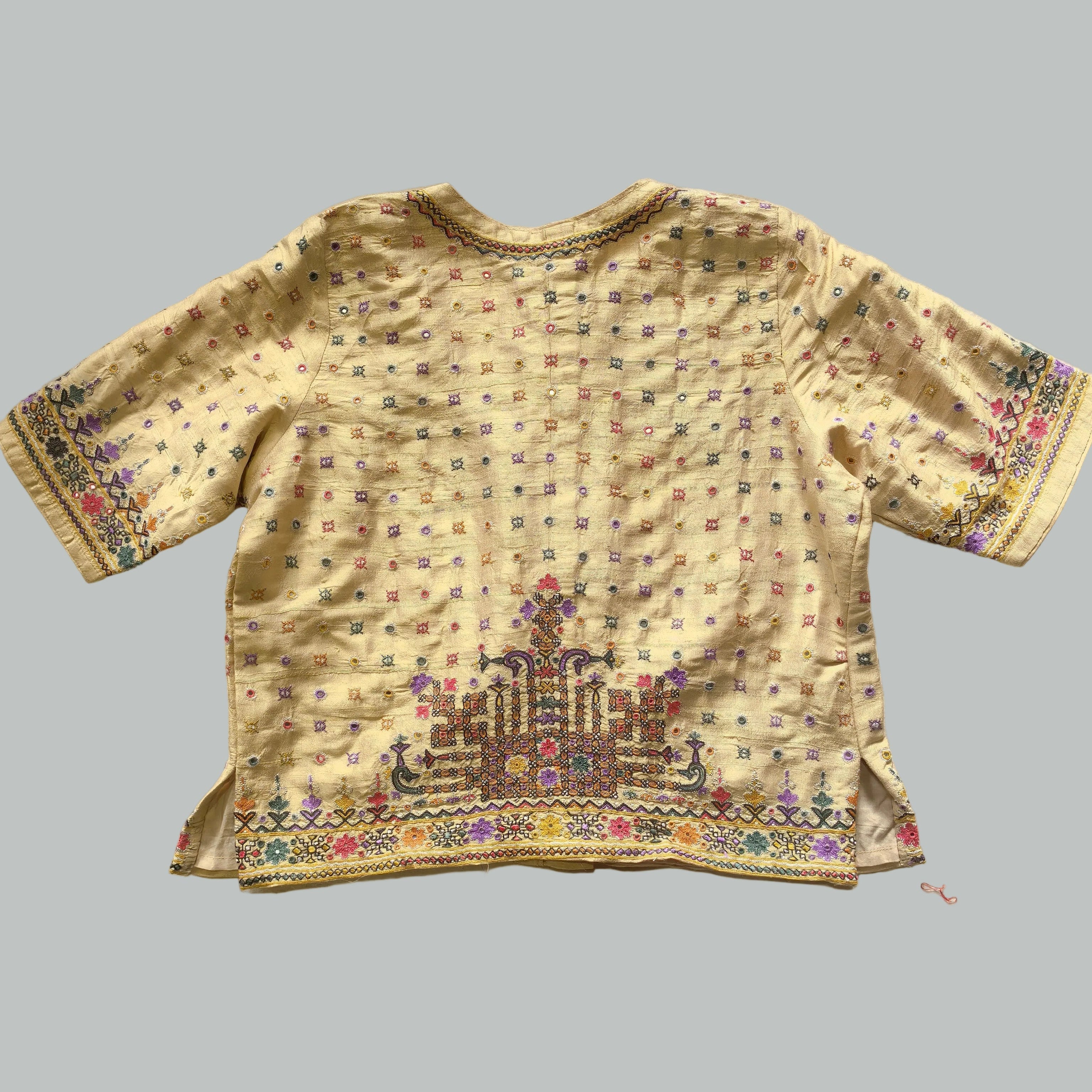 Beige Mutwa Hand Embroidered Kanchli