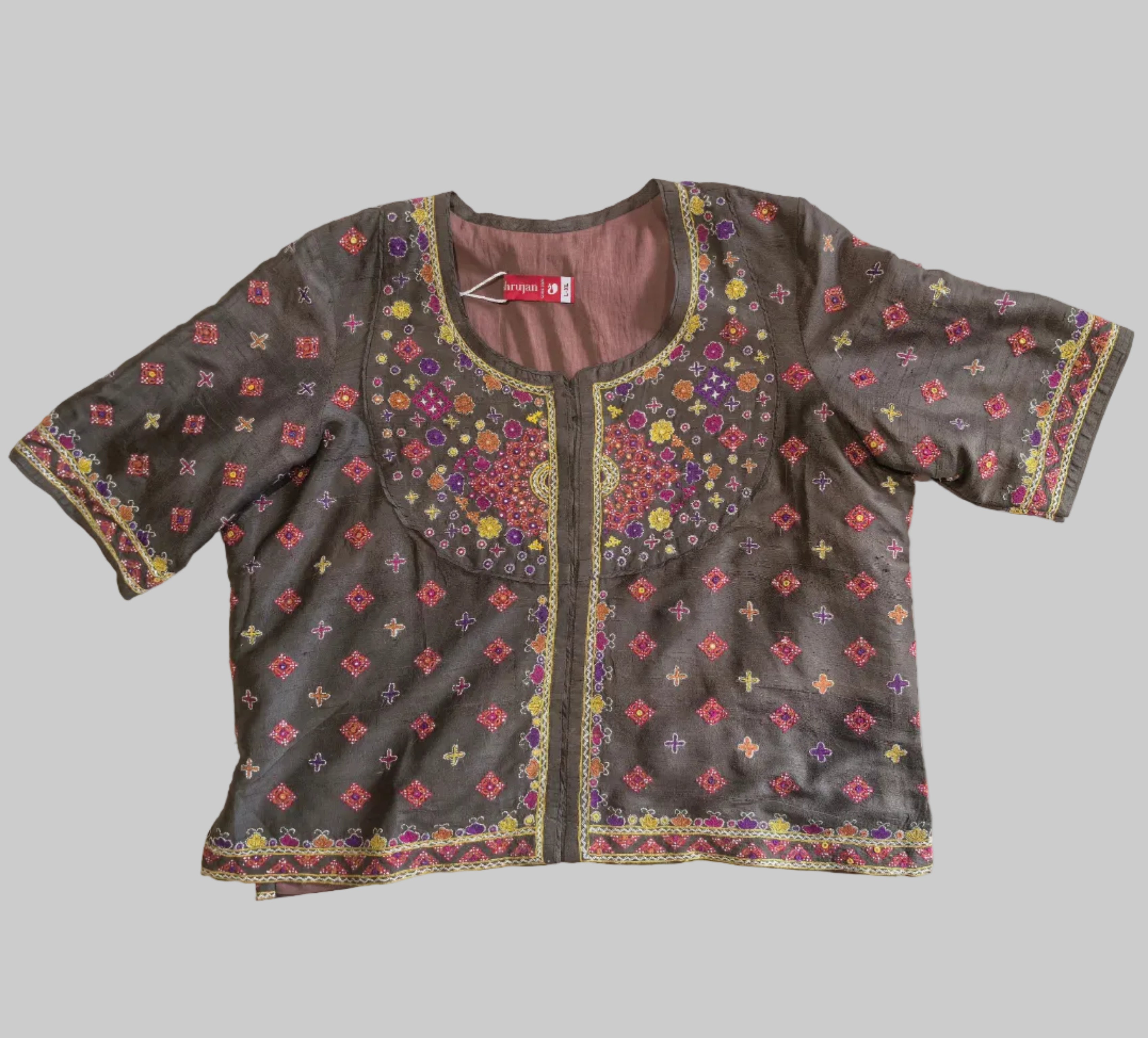 Coffe Brown Hand Embroidered Kanchli