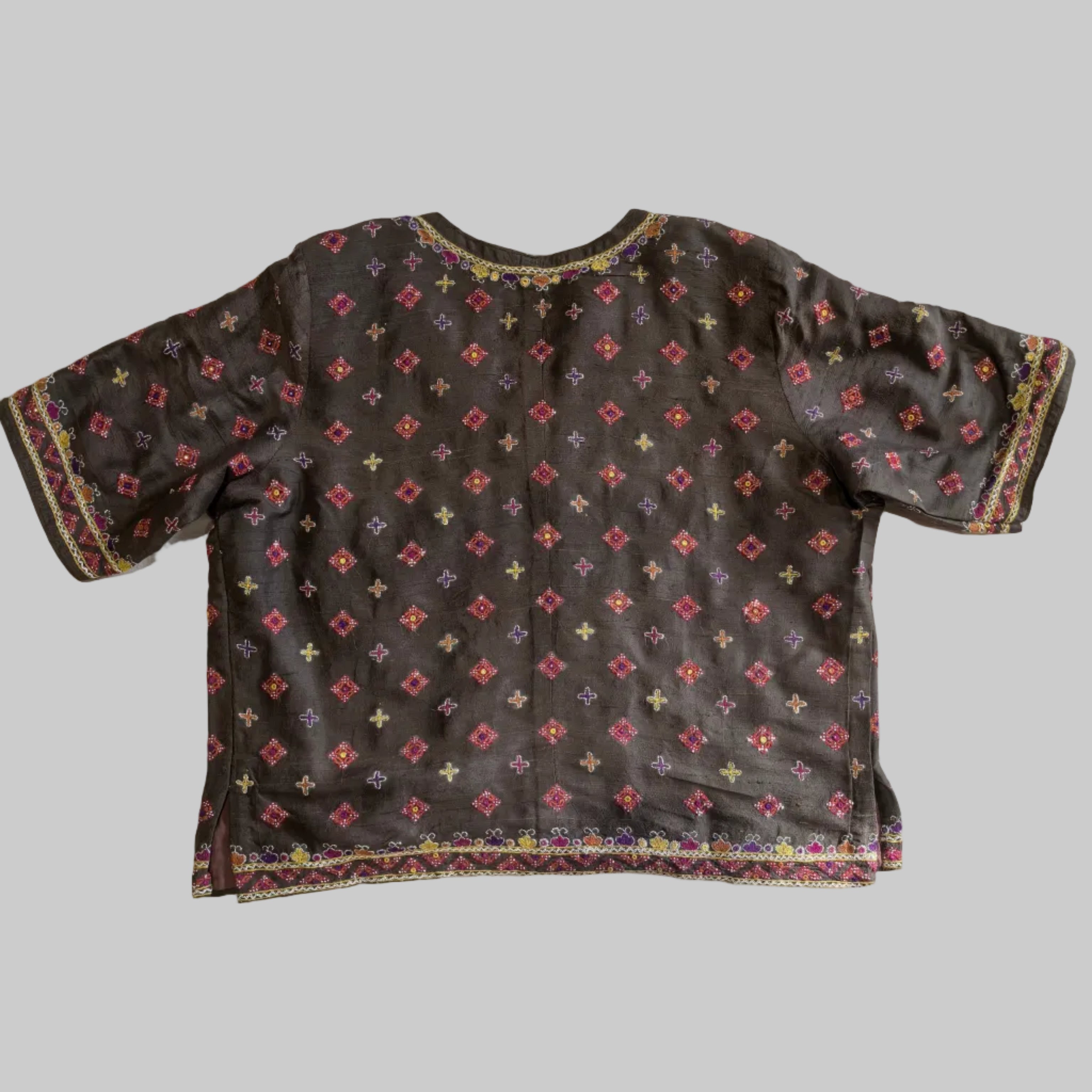 Coffe Brown Hand Embroidered Kanchli