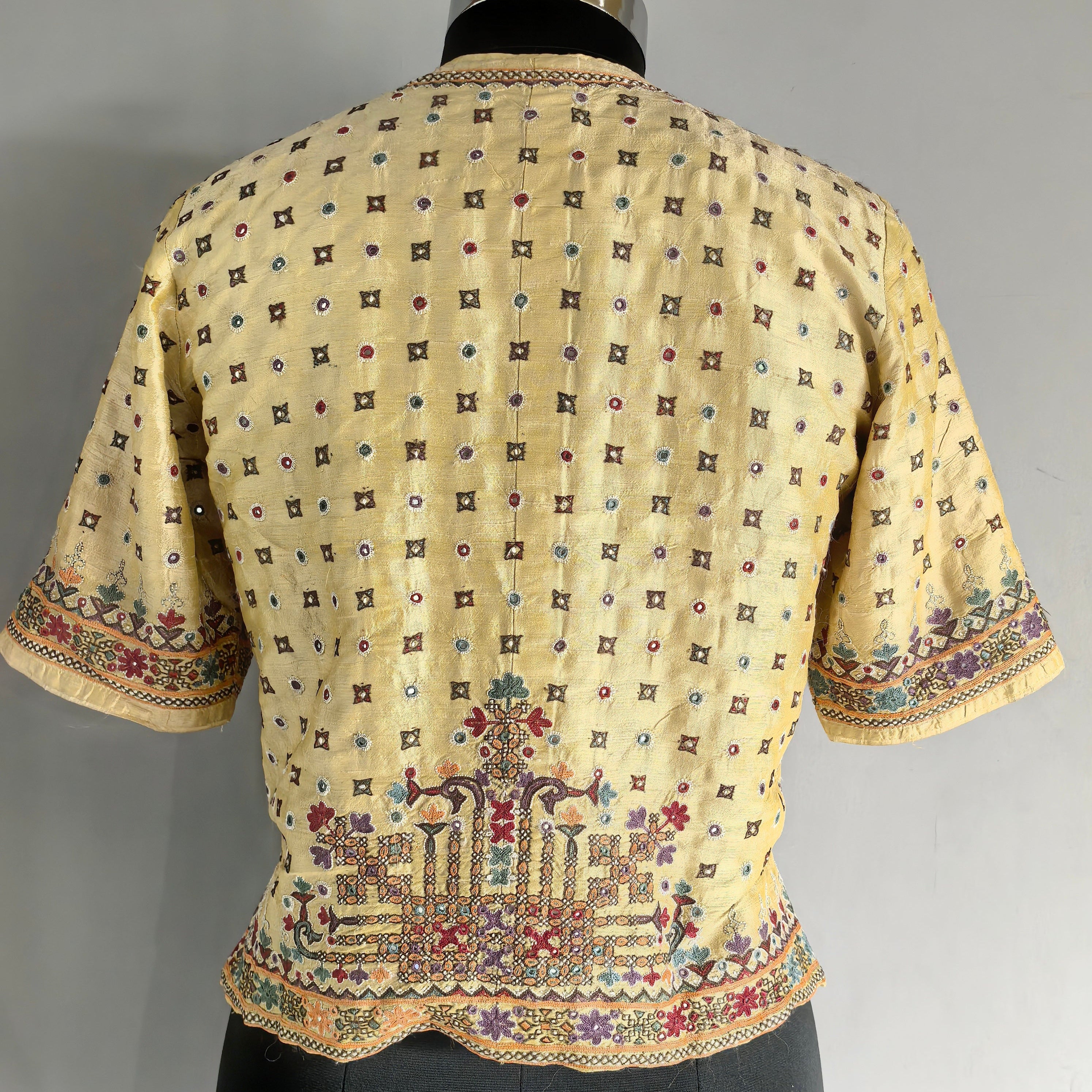 Beige Hand Embroidered Kanchli