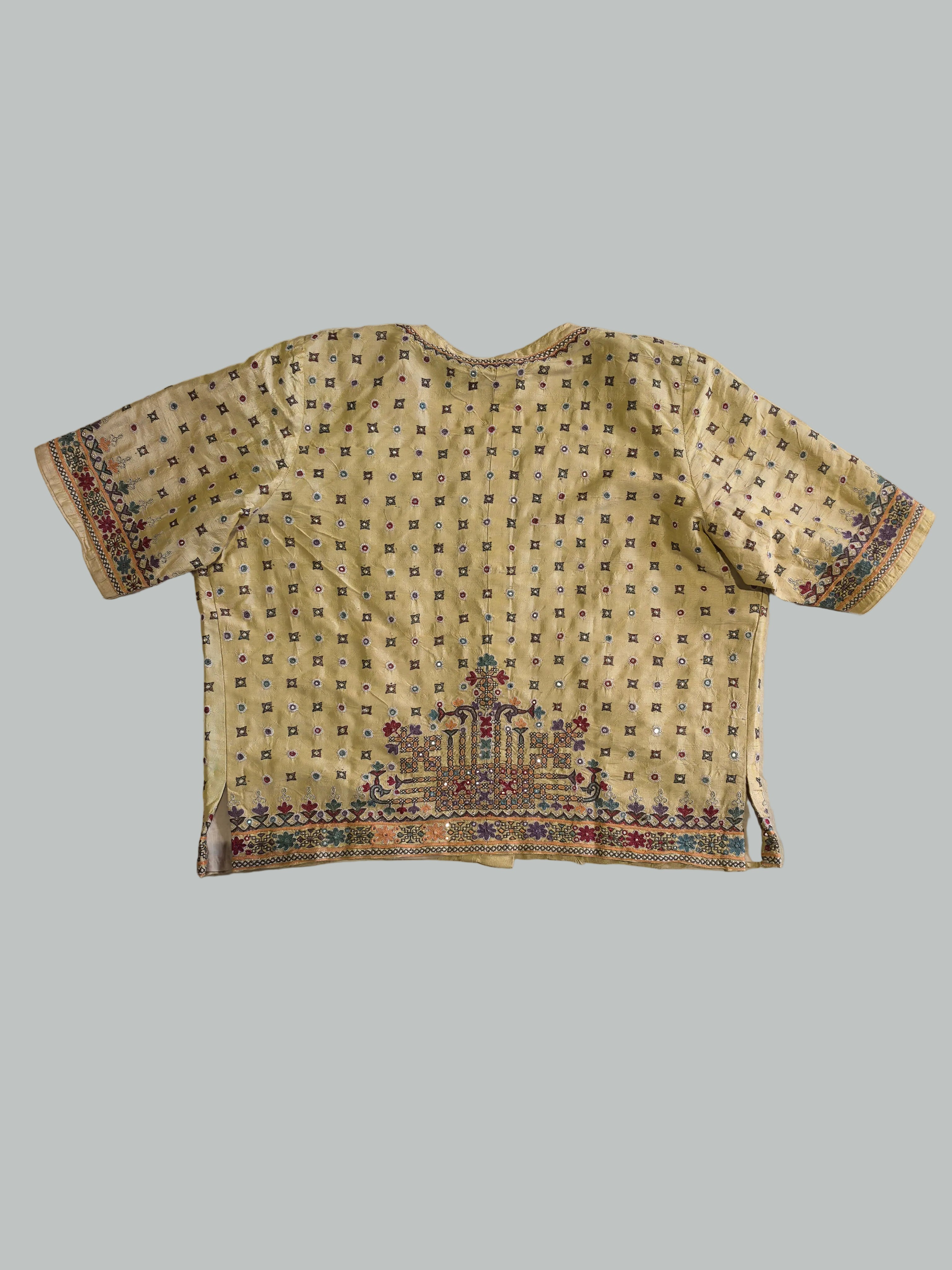 Beige Hand Embroidered Kanchli