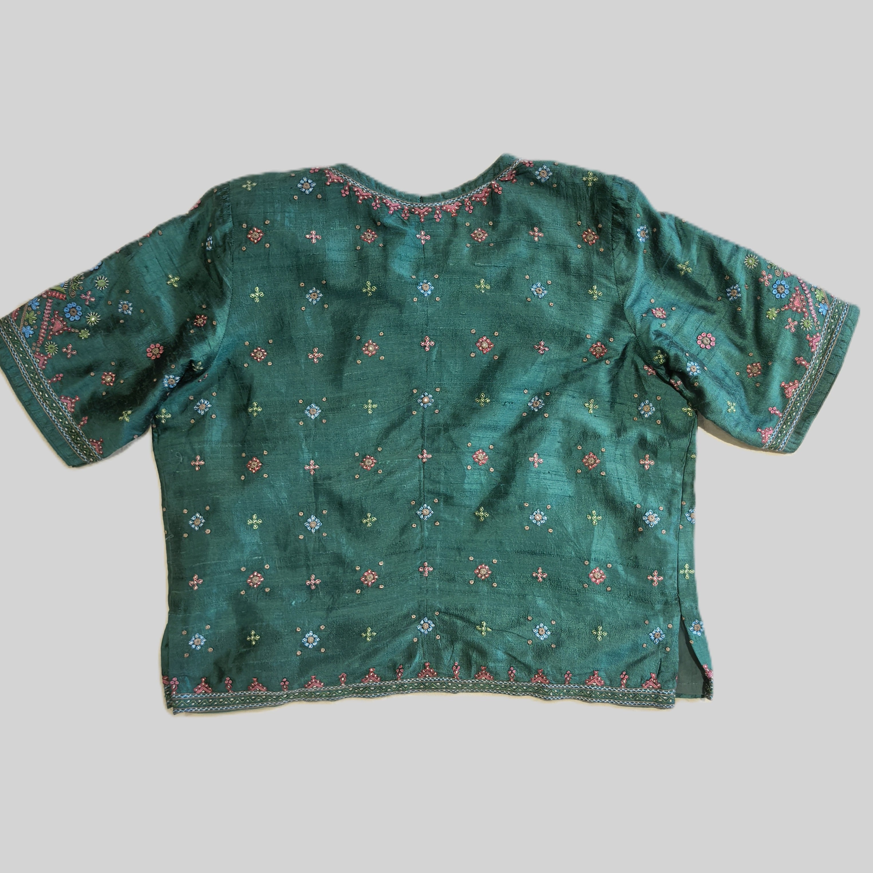 Dark Green Hand Embroidered Kanchli
