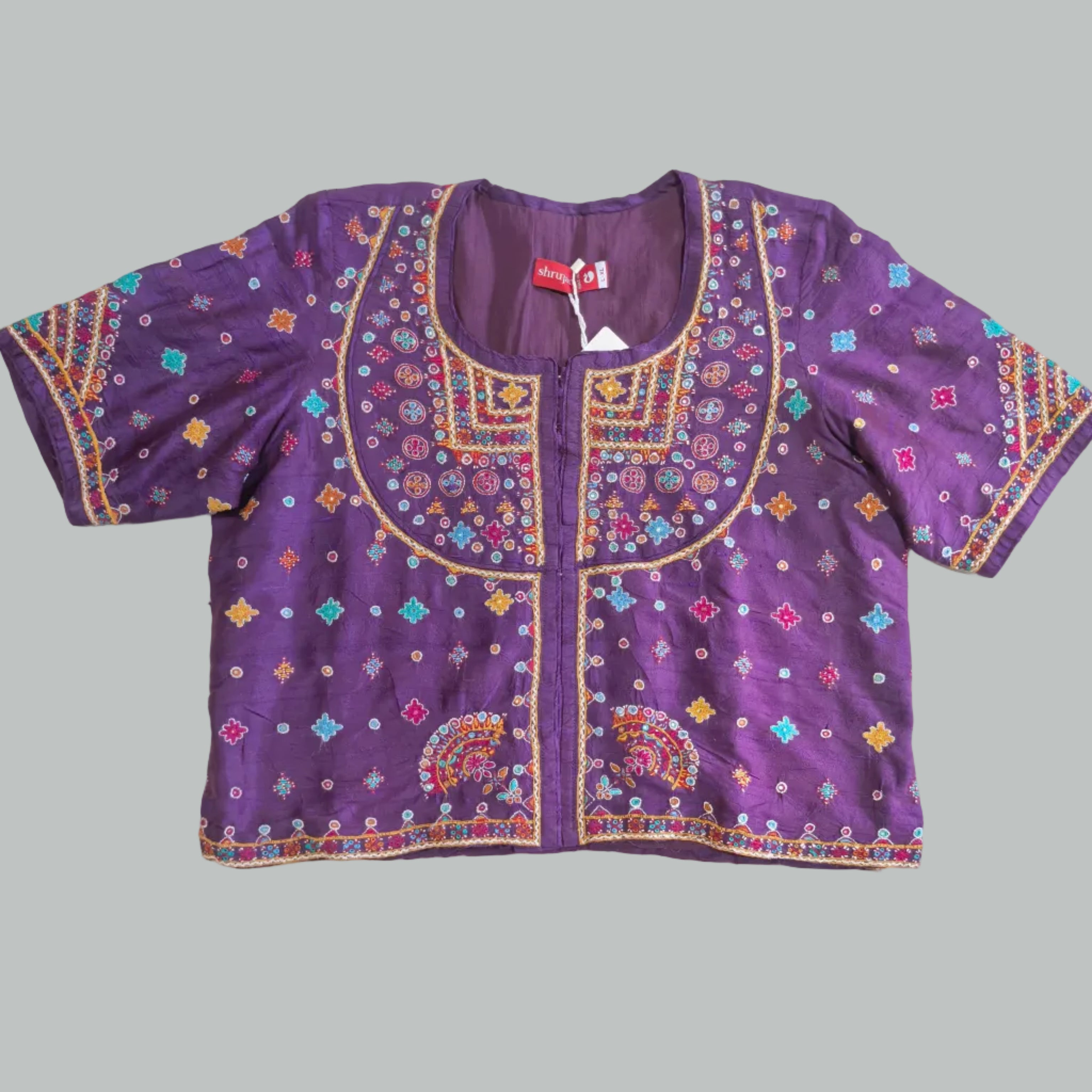 Purple Hand Embroidered Kanchli