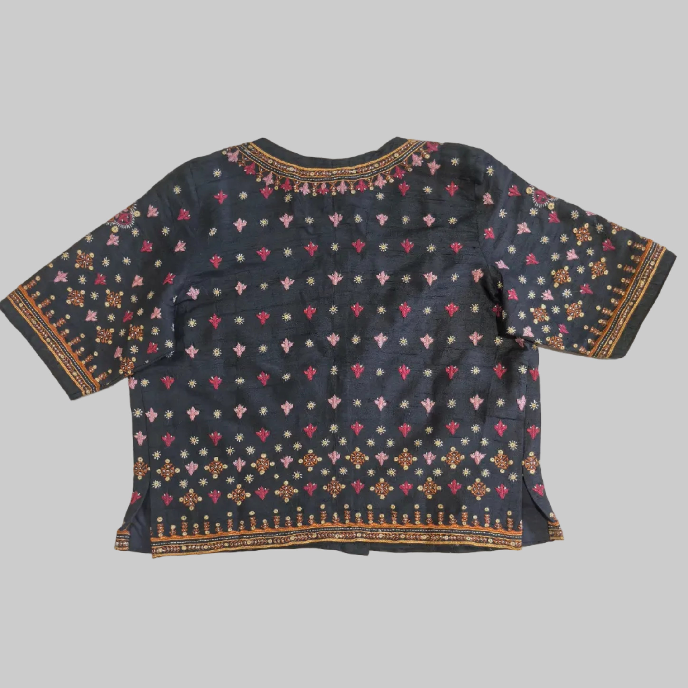 Black Pakko Hand Embroidered Kanchli