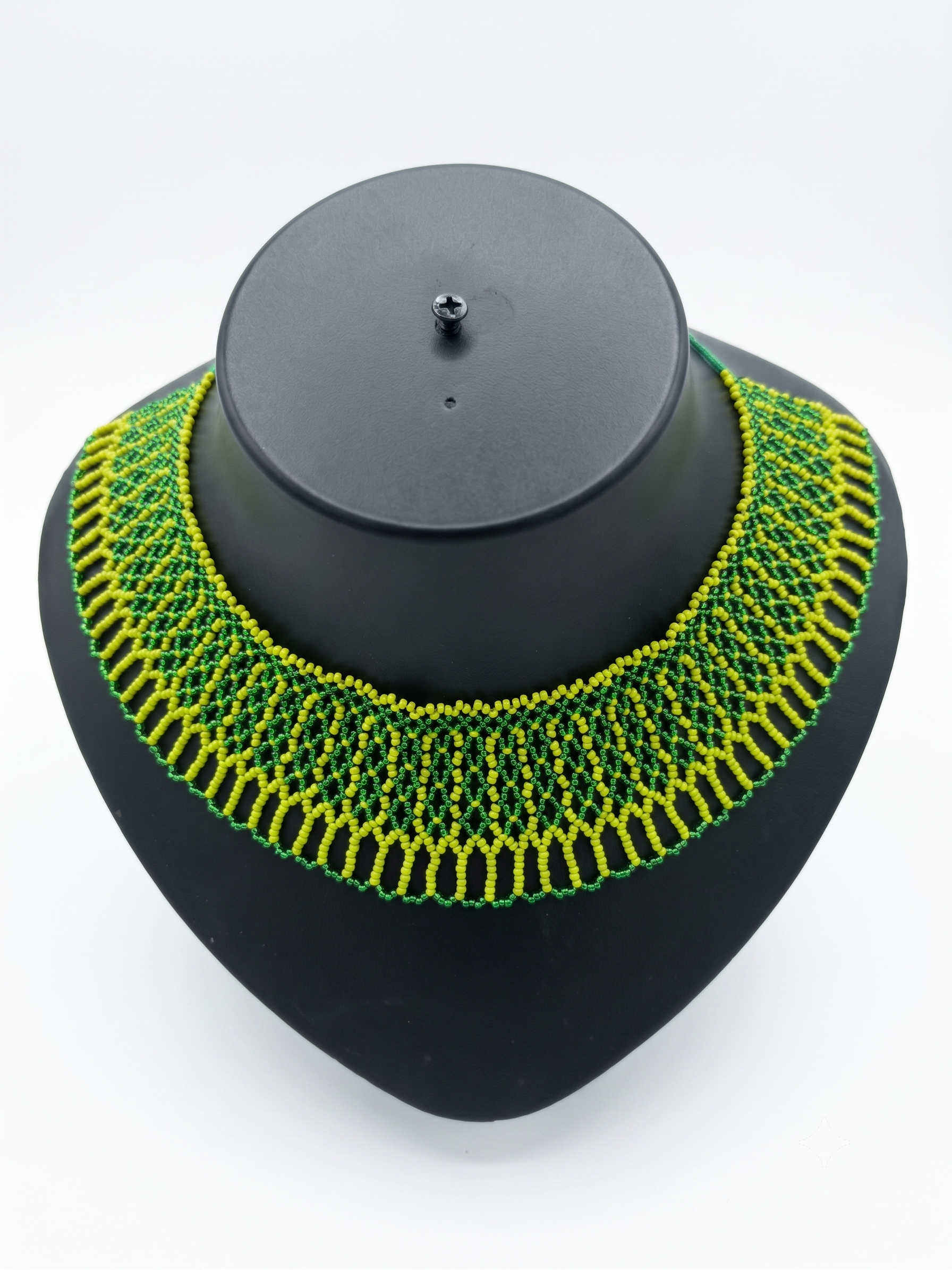 Handmade Perrot Green Colored Beaded Necklace