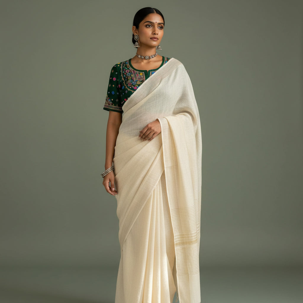 Dark Green Hand Embroidered Kanchli
